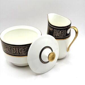 Mikasa Bone China Mount Holyoke‎ A1-114 Cream And Sugar Bowl Vintage